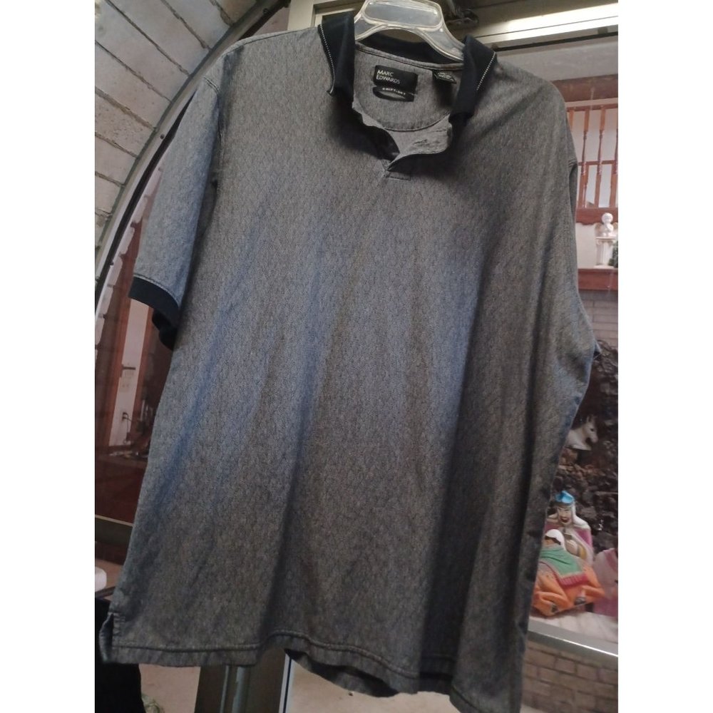 Marc Edwards Men's Polo/Golf Shirt XXL Black/Gray Short Sleeve